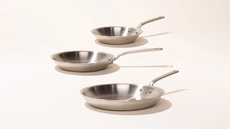 made in Stainless Clad Frying Pan Set