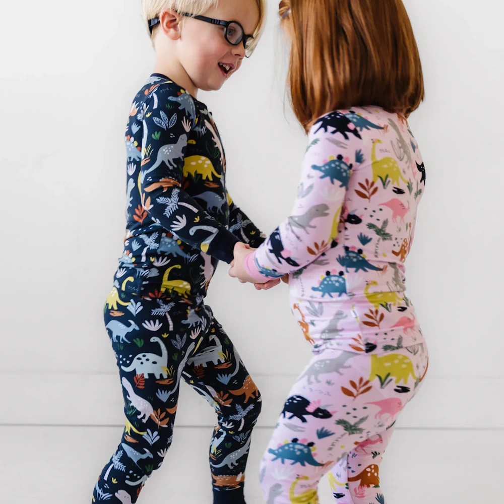 little-sleepies-navy-jurassic-jungle-2piece-pajama-set-image