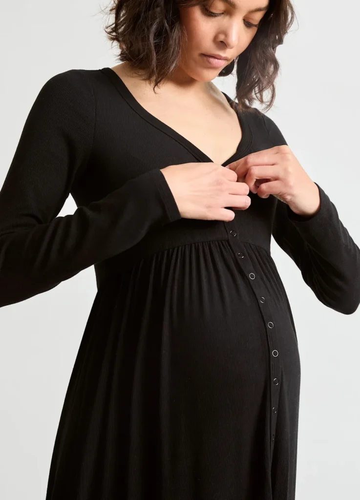 hatch-collection-the-softest-rib-nursing-dress-image