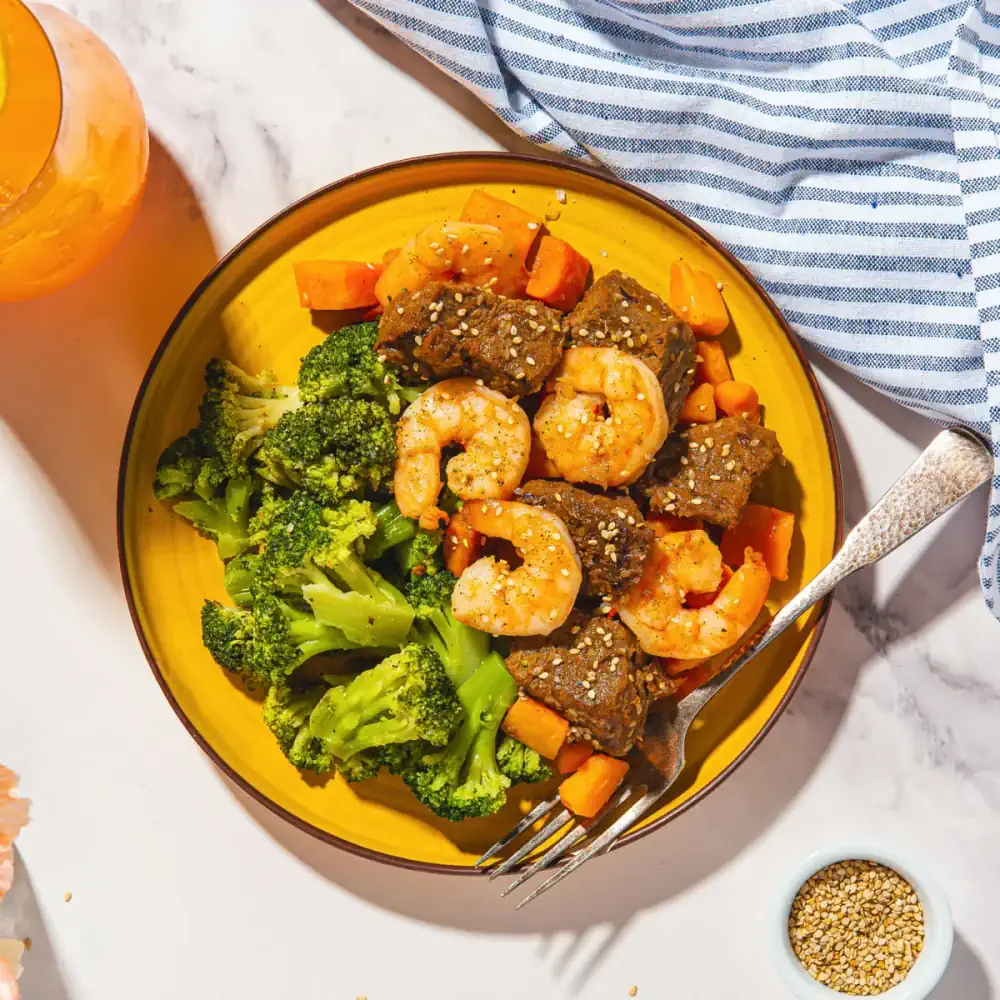 forkful-korean-beef-shrimp-bowl-image